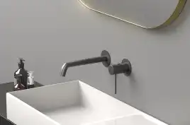 Смеситель для раковины AVS Slimmer 811-102-GM встраиваемый, с внутренней частью, оружейная сталь