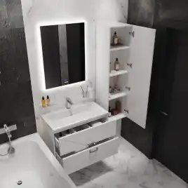 Тумба под раковину Grossman Луксор 60 подвесная, белая матовая (106054)