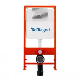 Инсталляция для подвесного унитаза BelBagno BB026 с кнопкой смыва BB081CR