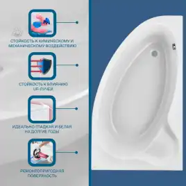 Акриловая ванна Santek Эдера 170х100 1WH501663 правая, Белая