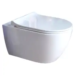 Подвесной унитаз Aquatek Поларис AQ0700-01 безободковый, Белый глянцевый, с тонкой крышкой,микролифт