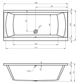 Акриловая ванна RIHO JULIA 190х90 прямоугольная B023001005