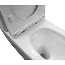 Унитаз напольный Azario VERONA AZ-8301 безободковый, смыв Торнадо, с бачком и сидением микролифт, Белый глянцевый