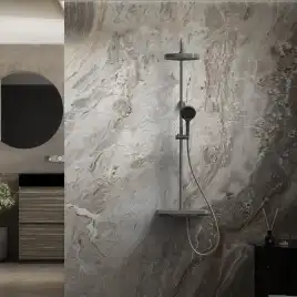 Душевая система  Vincea Inspire VSFS-3I12TGM VSFS-3I12TGM  с термостатом, вороненная сталь