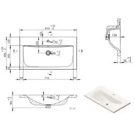 Тумба с раковиной AVS Гармония 80 белая, N821-07-800WG-01-810BM