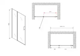 Душевая дверь Abber Sonnenstrand 110 см, AG04110BS, профиль Черный, стекло Прозрачное
