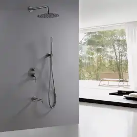 Душевая система ABBER Emotion AF8817NG скрытого монтажа с изливом, никель