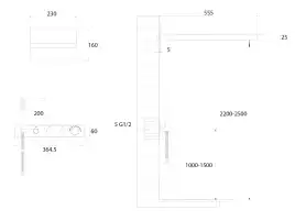 Душевая система ABBER Rund AF8752B скрытого монтажа без излива, термостат, черная матовая
