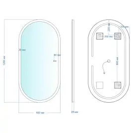 Зеркало с подсветкой AVS Ладога 120х60 см, антипар