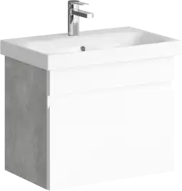 Тумба с раковиной подвесная Aqwella Smart 60 см, SRT0106BS, цвет Бетон светлый
