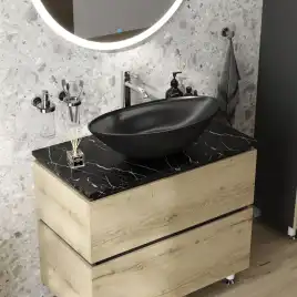 Тумба под раковину FAURAplus ТРИУМФ 100-2 напольная, дуб эльвезия