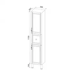 Шкаф пенал IDDIS Oxford 36 OXF36N0i97 напольный, Синий