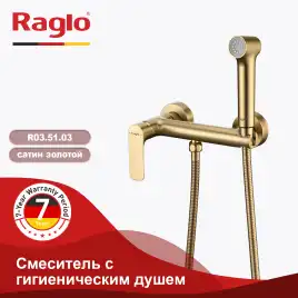 Смеситель с гигиеническим душем Raglo R03.51.03, Золото матовое
