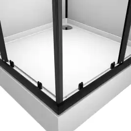 Душевая кабина Loranto 90х90 низкий поддон, прозрачное стекло, профиль Черный, CS-21801