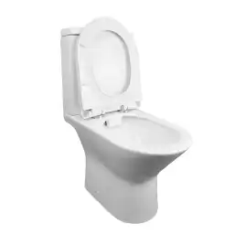 Унитаз-компакт Azario FRETTA NEW AZ-1223B напольный, безободковый, в комплекте с бачком и сиденьем микролифт, Белый глянцевый