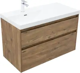 Тумба под раковину Aquanet Nova Lite 2.0 100 дуб рустикальный, левая, 346320
