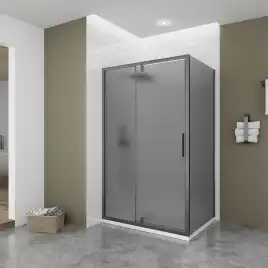 Душевой угол Veconi Ottimo P20SP GR, 1200х800х1900 графит брашинг, стекло тонированное матовое