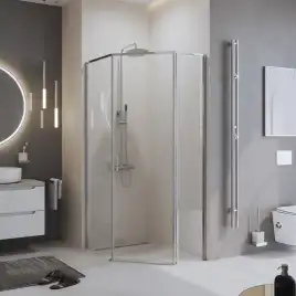 Душевой уголок BelBagno UNO-195-PH-1-100/80-C-Cr стекло прозрачное, профиль Хром