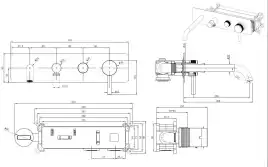 Смеситель для ванны Allen Brau Priority 5.31A05-31GB (с внутренней частью) черный/золото