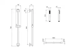 Душевой гарнитур Aquatek Европа AQ2012BGM, Оружейная сталь