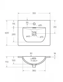 Керамическая раковина BelBagno BB-8099-3-50