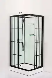 Душевая кабина Loranto 100х100, низкий поддон, Прозрачное стекло, CS-3008TM/W-100L