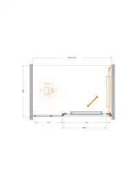 Душевая дверь CEZARES LUX-B-FS-11-120-C-BORO прозрачное стекло, профиль Брашированное золото