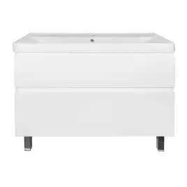 Тумба с раковиной Azario Мила 100 CS00089954, напольная, Белая глянцевая