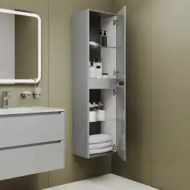 Шкаф пенал IDDIS Edifice 40 EDI40L0i97 подвесной, Светло-серый