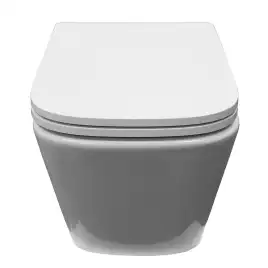 Подвесной унитаз Azario Armonia AZ-2403 безободковый, смыв Торнадо, в комплекте с сидением микролифт, Белый глянцевый