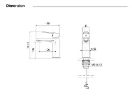 Смеситель для раковины Aquatek Лугано AQ1710BGM, Оружейная сталь