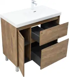 Тумба под раковину Aquanet Nova Lite 2.0 90 напольная, дуб рустикальный, правая, 346345