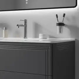 Тумба с раковиной IDDIS Oxford Neo 100, подвесная, Темно-серый, OXN10D0i95K