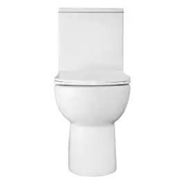 Унитаз-компакт Azario Ambra AZ-848 напольный, безободковый, в комплекте с бачком и сиденьем микролифт, Белый глянцевый