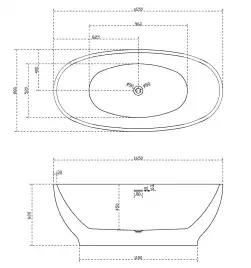 Акриловая ванна Abber 165х80 AB9207, отдельностоящая, Белая глянцевая
