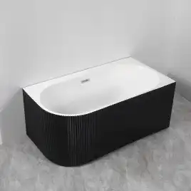 Акриловая ванна Azario LAGO BLANCO BLACK 170х75 AZ-6724-1CRB 17075, асимметричная, правая