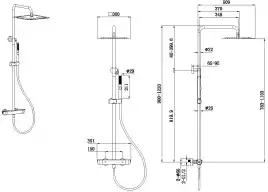Душевая система Allen Brau Infinity 5.21032-31 с термостатом, черный матовый
