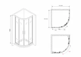 Душевой уголок ABBER Schwarzer Diamant 80х80 см, AG01080, профиль хром, стекло прозрачное