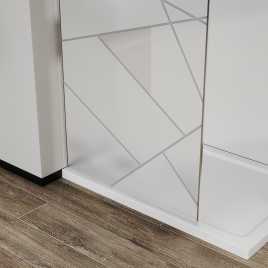 Душевая перегородка Azario Walk-in 100 AZ-271-100-CH-CGP прозрачное стекло 8 мм с графическим принтом, профиль Хром