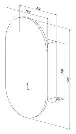 Зеркальный шкаф Aquanet Монте 50 белый, с LED подсветкой, 344787