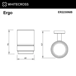 Стакан для щеток Whitecross ERGO nickel brushed, ER2230NIB, Никель брашированный