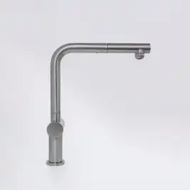 Смеситель для кухни AVS PureRiver 837-160-MS, Г-образный выдвижной излив, матовое серебро
