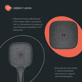 Душевая система для душа IDDIS SpaHome SPHBLTKi06 с термостатом цвет, Матовый черный