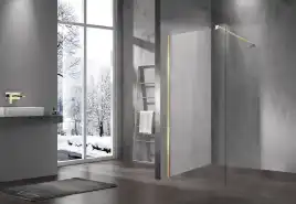 Душевая перегородка Vincea Walk in 90 VSW-1H900CLG, профиль матовый золотой, стекло прозрачное