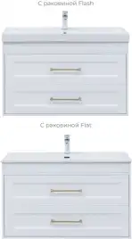 Тумба под раковину Aquanet Бостон new 100 белый сатин (ручки золото), 347183