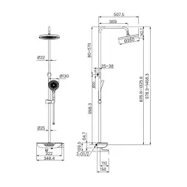Душевая система IDDIS SpaHome SPABLBTi06 для ванны с изливом цвет, Матовый черный