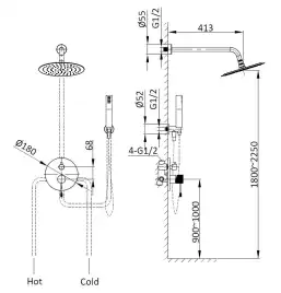 Душевая система  Vincea Desire VSFW-1D1BG VSFW-1D1BG встраиваемая, брашированное золото
