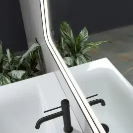 Зеркало с подсветкой AVS VI 70x100 см, антипар, черное матовое