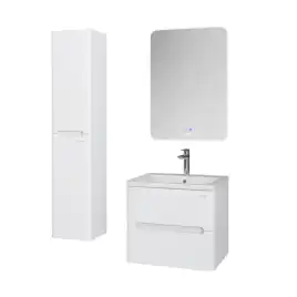 Тумба под раковину Grossman Адель-Норма 60 подвесная, белая глянцевая (106038)