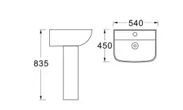 Пьедестал для раковины Aquatek 18х17х69,5 AQ5432-00, Белая